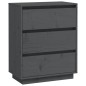 vidaXL Aparador de madera maciza de pino gris 60x34x75 cm vidaXL Aparador de madera maciza de pino gris 60x34x75 cm