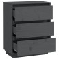 vidaXL Aparador de madera maciza de pino gris 60x34x75 cm vidaXL Aparador de madera maciza de pino gris 60x34x75 cm