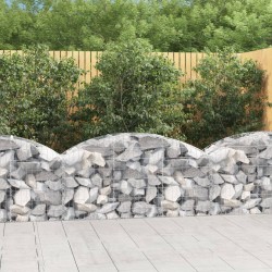 vidaXL Cesta de gaviones forma arco hierro galvanizado 150x50x60/80 cm