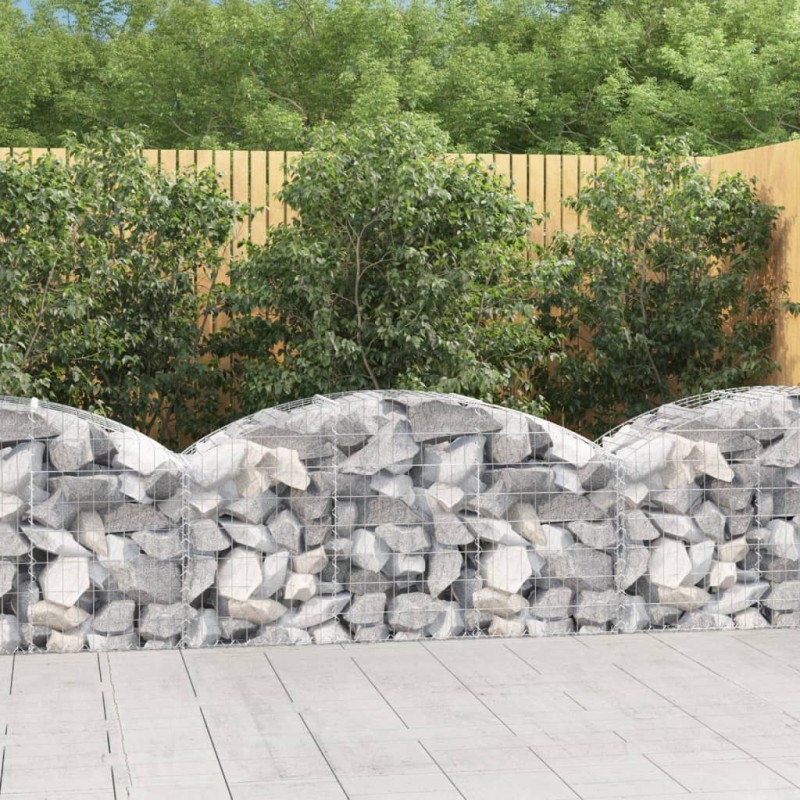 vidaXL Cesta de gaviones forma arco hierro galvanizado 150x50x60/80 cm vidaXL Cesta de gaviones forma arco hierro galvanizado 150x50x60/80 cm