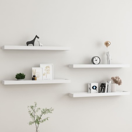 vidaXL Estantes de pared Loggia 4 uds blanco MDF 80x15x4 cm