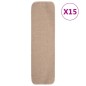 vidaXL Alfombrillas de escalera 15 uds beige rectangular 75x20 cm vidaXL Alfombrillas de escalera 15 uds beige rectangular 75x20 cm