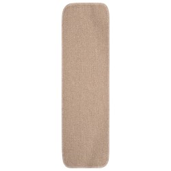 vidaXL Alfombrillas de escalera 15 uds beige rectangular 75x20 cm