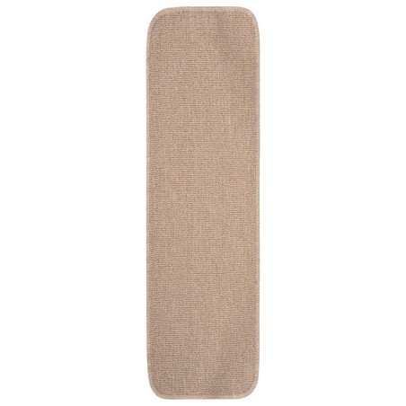 vidaXL Alfombrillas de escalera 15 uds beige rectangular 75x20 cm