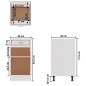 vidaXL Armario bajo cajón cocina madera ingeniería blanca 40x46x81,5cm vidaXL Armario bajo cajón cocina madera ingeniería blanca 40x46x81,5cm