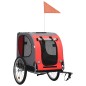 vidaXL Remolque de bicicleta para mascotas rojo y negro