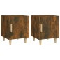 vidaXL Mesitas de noche 2 uds madera contrachapada color roble ahumado vidaXL Mesitas de noche 2 uds madera contrachapada color roble ahumado
