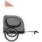 vidaXL Remolque de bicicleta para mascotas rojo y negro