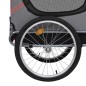 vidaXL Remolque de bicicleta para mascotas rojo y negro