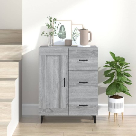 vidaXL Aparador de madera contrachapada gris Sonoma 69,5x34x90 cm