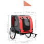 vidaXL Remolque de bicicleta para mascotas rojo y negro