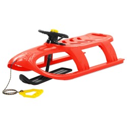 vidaXL Trineo con volante polipropileno rojo 102,5x40x23 cm