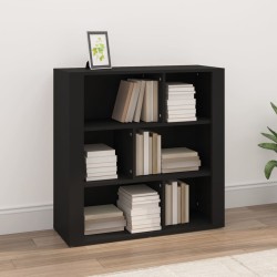 vidaXL Aparador de madera contrachapada negro 80x30x80 cm