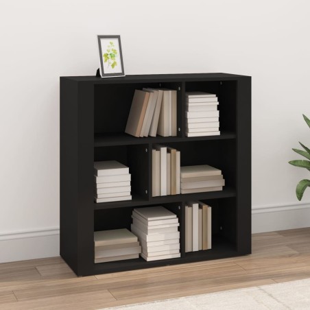 vidaXL Aparador de madera contrachapada negro 80x30x80 cm
