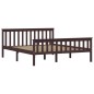 vidaXL Estructura de cama madera maciza pino marrón oscuro 160x200 cm vidaXL Estructura de cama madera maciza pino marrón oscuro 160x200 cm