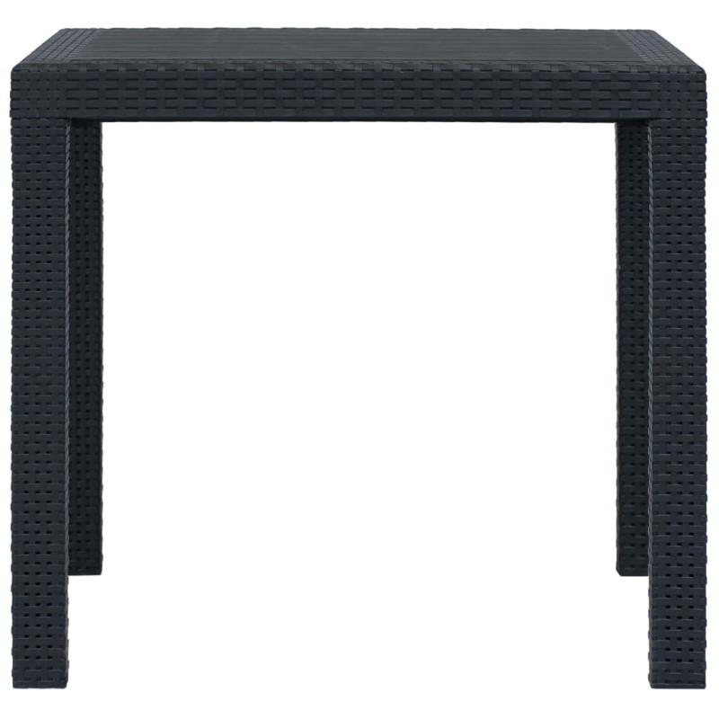 vidaXL Mesa de jardín plástico aspecto ratán gris antracita 79x79x72 cm vidaXL Mesa de jardín plástico aspecto ratán gris antracita 79x79x72 cm