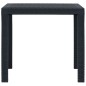 vidaXL Mesa de jardín plástico aspecto ratán gris antracita 79x79x72 cm vidaXL Mesa de jardín plástico aspecto ratán gris antracita 79x79x72 cm