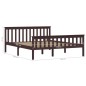 vidaXL Estructura de cama madera maciza pino marrón oscuro 160x200 cm vidaXL Estructura de cama madera maciza pino marrón oscuro 160x200 cm