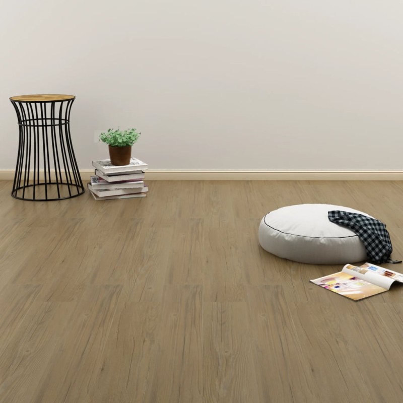 vidaXL Lamas de suelo PVC autoadhesivas 4,46 m² 3 mm marrón natural 