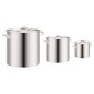 vidaXL Juego de ollas 3 piezas de acero inoxidable 50/21/6 L vidaXL Juego de ollas 3 piezas de acero inoxidable 50/21/6 L