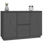vidaXL Aparador de madera maciza de pino gris 111x34x75 cm vidaXL Aparador de madera maciza de pino gris 111x34x75 cm