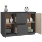 vidaXL Aparador de madera maciza de pino gris 111x34x75 cm vidaXL Aparador de madera maciza de pino gris 111x34x75 cm
