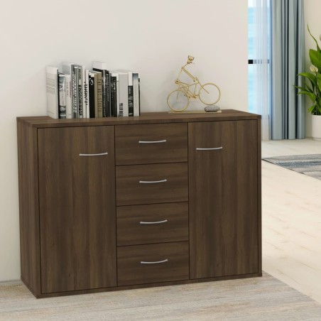 vidaXL Aparador madera contrachapada roble marrón 88x30x65 cm