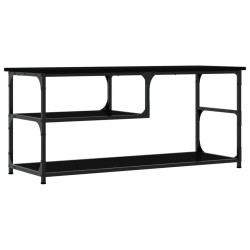 vidaXL Mueble de TV madera contrachapada y acero negro 103x38x46,5 cm