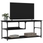 vidaXL Mueble de TV madera contrachapada y acero negro 103x38x46,5 cm vidaXL Mueble de TV madera contrachapada y acero negro 103x38x46,5 cm