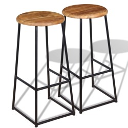 vidaXL Taburetes de cocina 2 unidades madera de teca maciza 