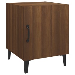 vidaXL Mesita de noche madera contrachapada color roble marrón