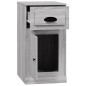 vidaXL Armario auxiliar y cajón madera contrachapada gris 40x50x75 cm vidaXL Armario auxiliar y cajón madera contrachapada gris 40x50x75 cm
