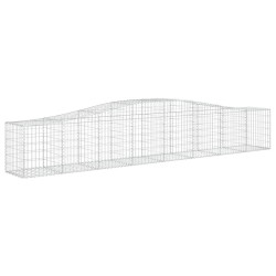 vidaXL Cesta de gaviones forma arco hierro galvanizado 400x50x60/80 cm