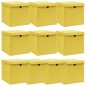 vidaXL Cajas de almacenaje con tapas 10 uds tela amarillo 32x32x32 cm vidaXL Cajas de almacenaje con tapas 10 uds tela amarillo 32x32x32 cm