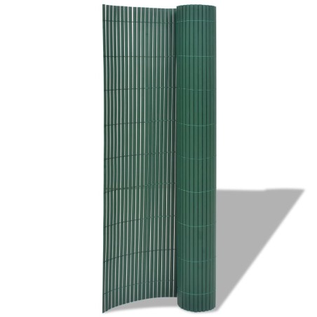 vidaXL Valla de jardín de doble cara PVC verde 90x300 cm 
