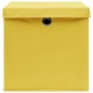 vidaXL Cajas de almacenaje con tapas 10 uds tela amarillo 32x32x32 cm vidaXL Cajas de almacenaje con tapas 10 uds tela amarillo 32x32x32 cm