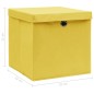 vidaXL Cajas de almacenaje con tapas 10 uds tela amarillo 32x32x32 cm vidaXL Cajas de almacenaje con tapas 10 uds tela amarillo 32x32x32 cm