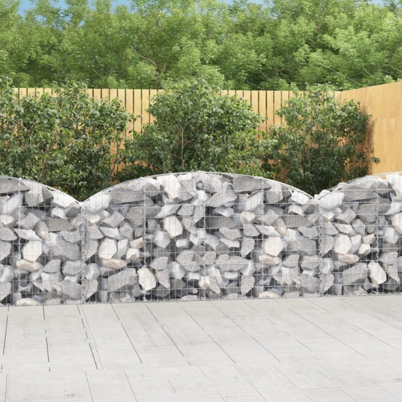 vidaXL Cesta de gaviones forma arco hierro galvanizado 200x30x80/100cm vidaXL Cesta de gaviones forma arco hierro galvanizado 200x30x80/100cm