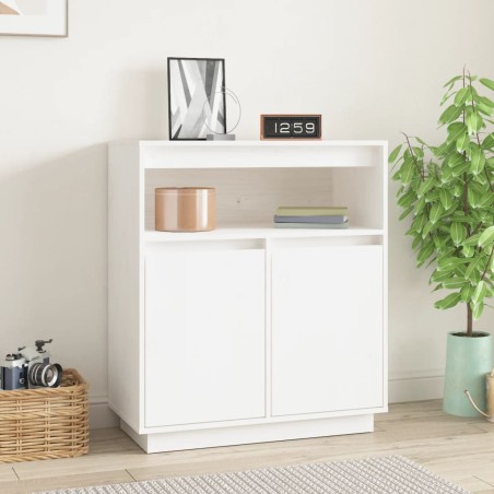 vidaXL Aparador de madera maciza de pino blanco 70x34x80 cm