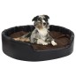 vidaXL Cama de perros felpa y cuero sintético negro marrón 99x89x21 cm