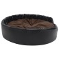 vidaXL Cama de perros felpa y cuero sintético negro marrón 99x89x21 cm
