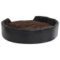 vidaXL Cama de perros felpa y cuero sintético negro marrón 99x89x21 cm