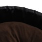 vidaXL Cama de perros felpa y cuero sintético negro marrón 99x89x21 cm