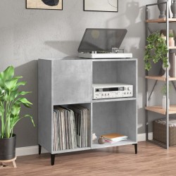 vidaXL Mueble discos madera contrachapada gris hormigón 84,5x38x89 cm