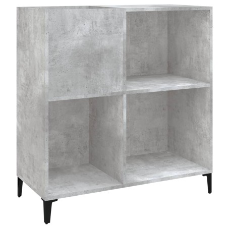 vidaXL Mueble discos madera contrachapada gris hormigón 84,5x38x89 cm