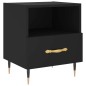 vidaXL Mesita de noche madera de ingeniería negro 40x35x47,5 cm vidaXL Mesita de noche madera de ingeniería negro 40x35x47,5 cm