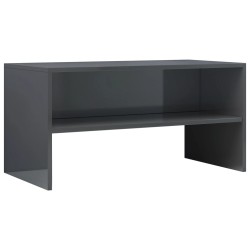 vidaXL Mueble de TV madera contrachapada gris brillante 80x40x40 cm