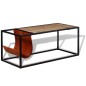vidaXL Mesa de centro con revistero de cuero 110x50x45 cm vidaXL Mesa de centro con revistero de cuero 110x50x45 cm
