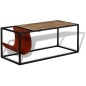 vidaXL Mesa de centro con revistero de cuero 110x50x45 cm vidaXL Mesa de centro con revistero de cuero 110x50x45 cm