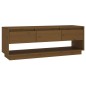 vidaXL Mueble de TV madera maciza de pino marrón miel 110,5x34x40 cm